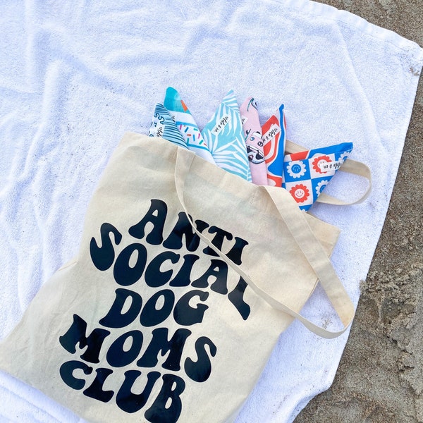 Anti Social Dog Moms Club Market Tote