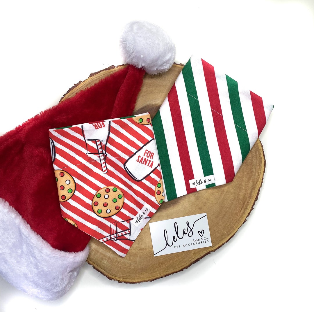 Weihnachts Bandana Für Hunde 2 Stück - Doppelseitig Mit Weihnachtsmotiv