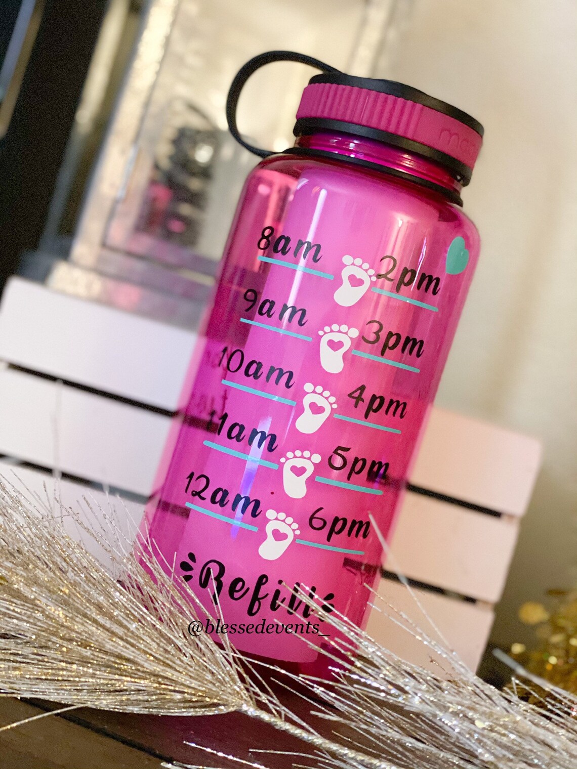 Water bottle challenge/ drinking for two/ pregnancy water Etsy