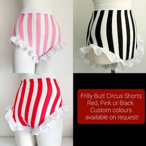 Stripey frilly butt circus shorts- dance/aerial/acro costume