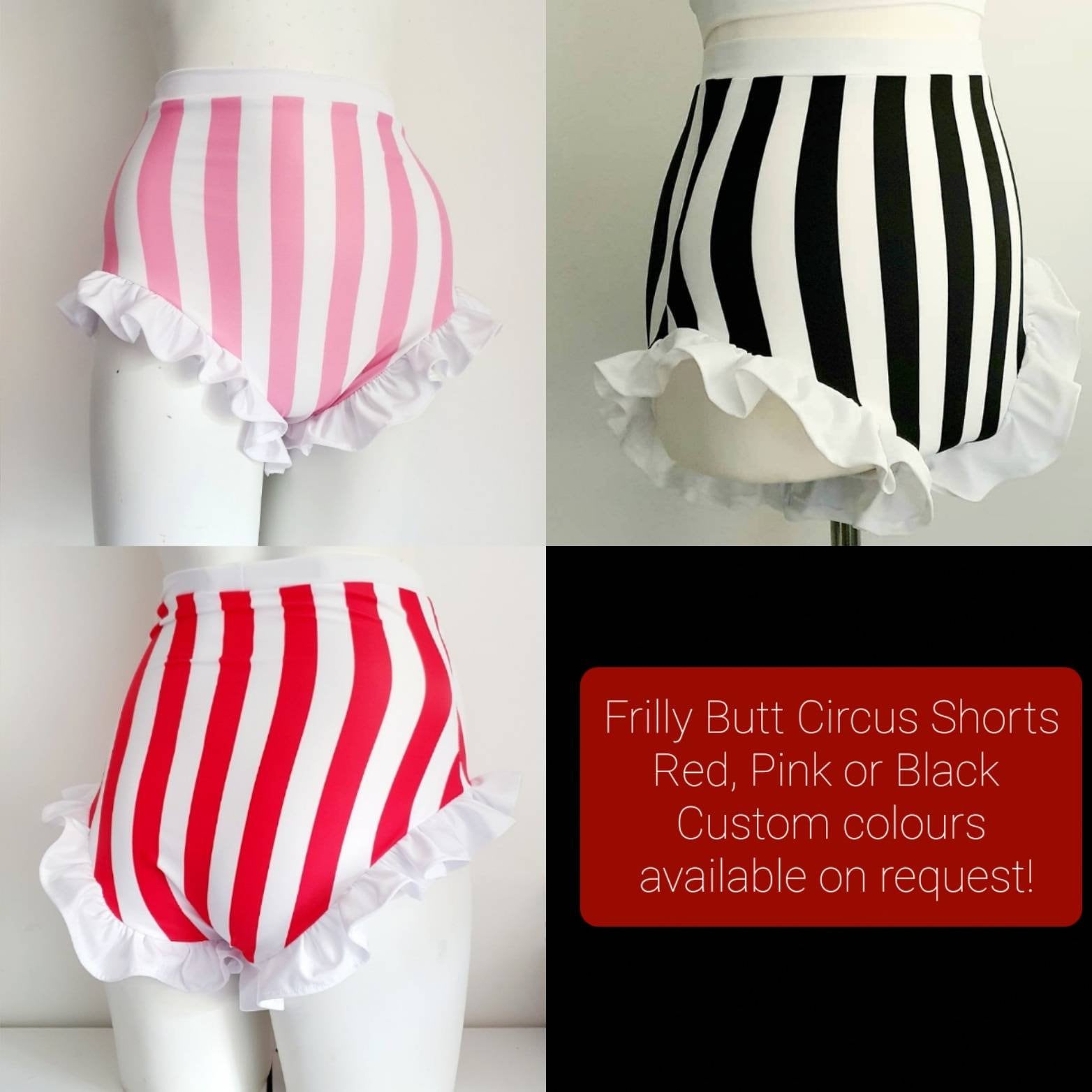 Stripey Frilly Butt Circus Shorts Dance aerial acro Costume Etsy
