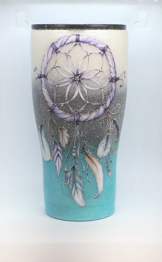 Color Changing Water Bottle Dream Catcher UV Glitter Tumbler Insulated Watercolor Glitter Tumbler 20 oz FREE SHIPPING Boho