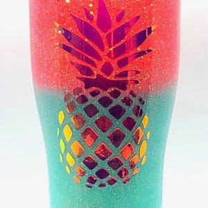 Pineapple Tumbler, Resin Glitter Cup, 30 ounces, Custom Cup