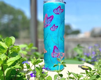 Personalized Butterfly Tumbler: Resin Art Stainless Steel Cup