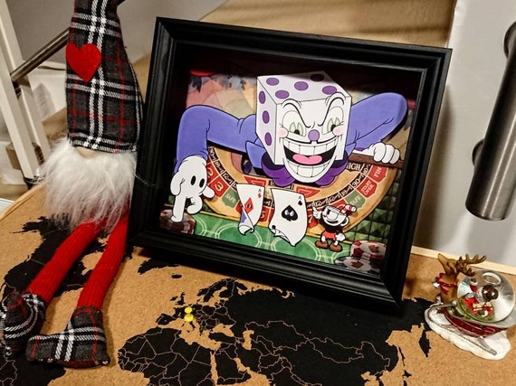 Cuphead King Dice Shadowbox Art 