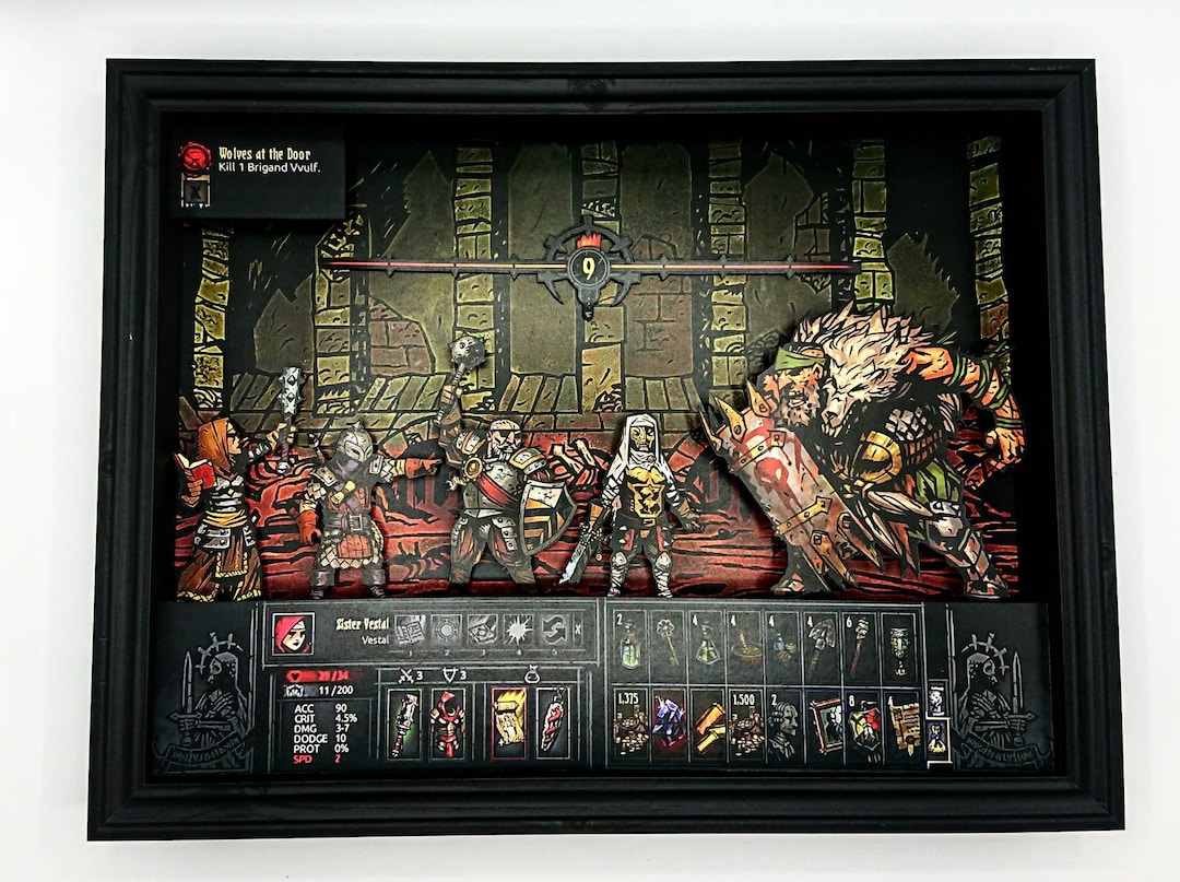 Darkest Dungeon Brigand Vvulf Jumbo Shadow Box Etsy