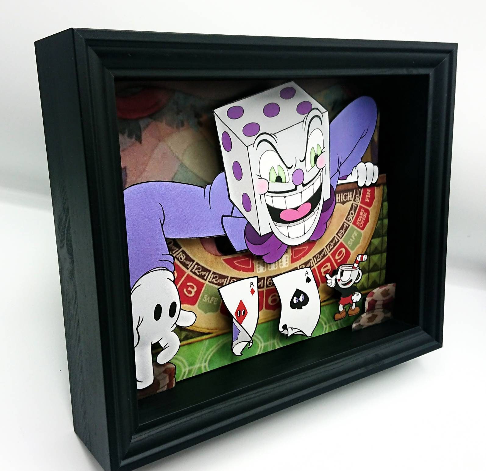 Cuphead King Dice Shadowbox Art 