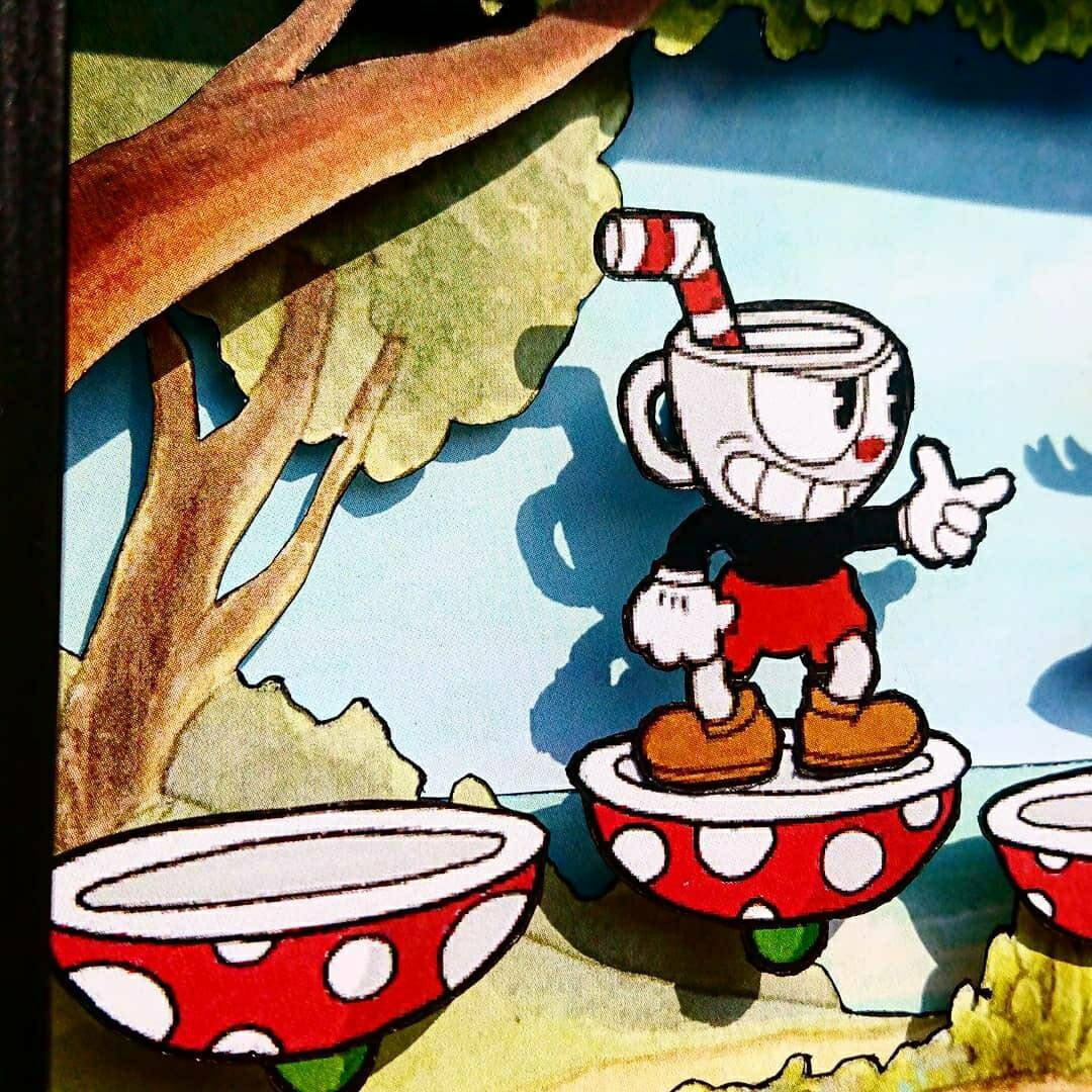 Cuphead King Dice Shadowbox Art 