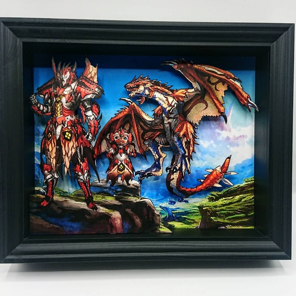 Monster hunter rathalos shadow box