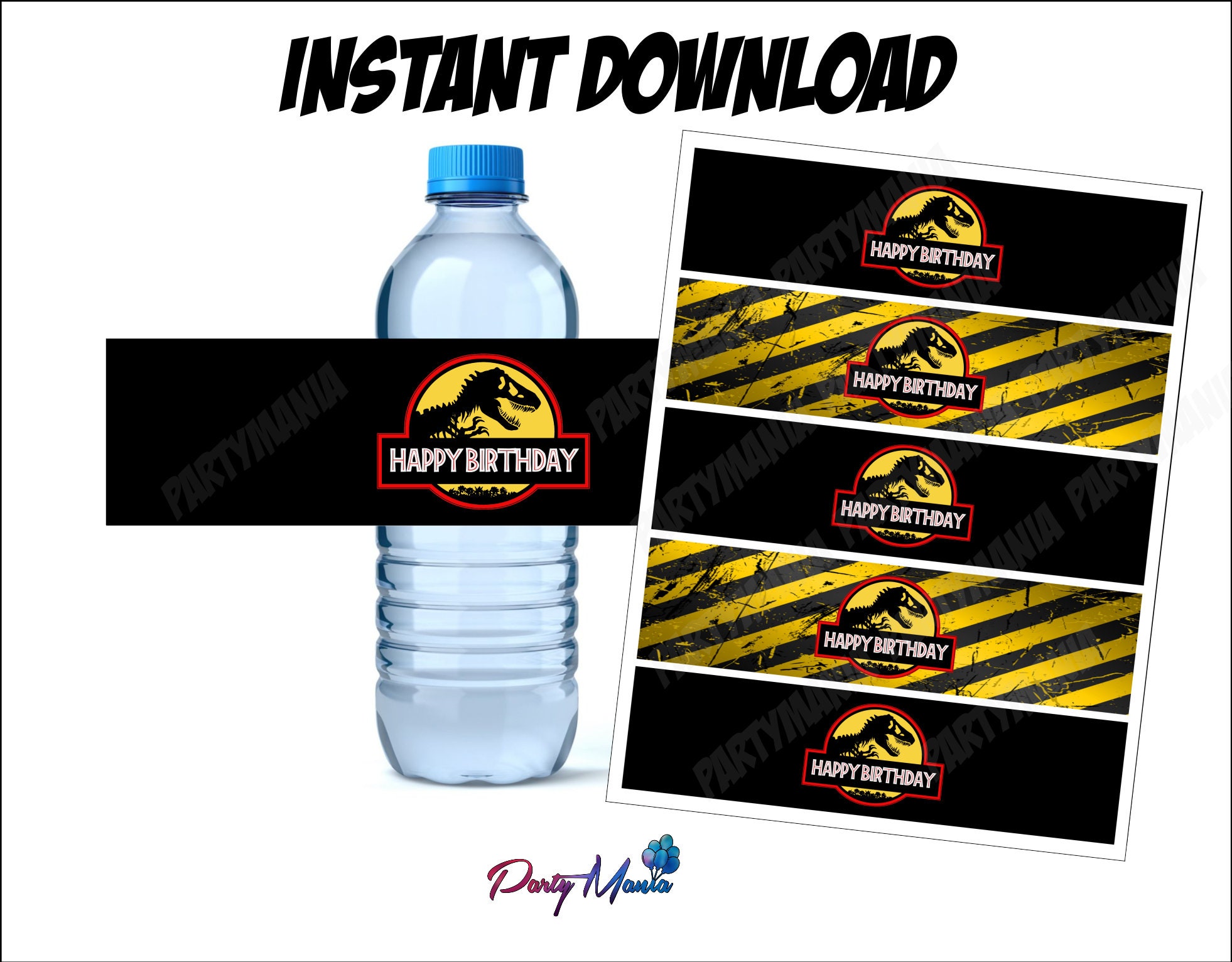 Jurassic Park Water Bottle Label Printable Jurassic Park | Etsy