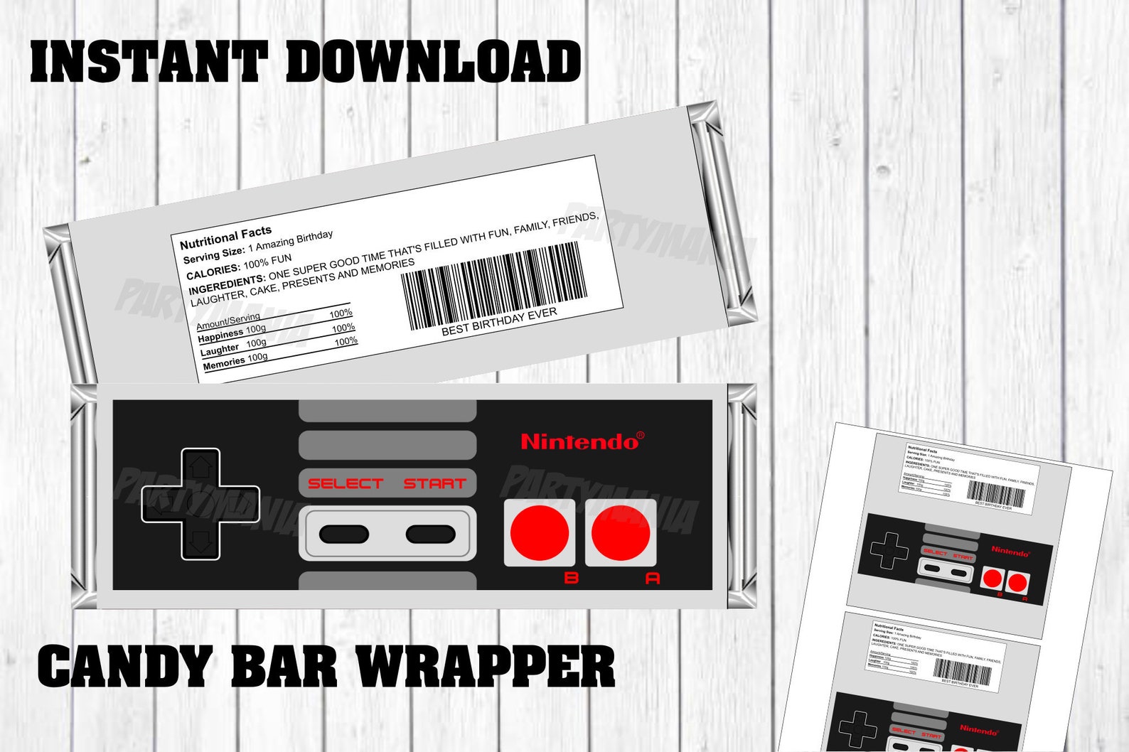 Nintendo Gaming Controller Chocolate Bar Wrapper Birthday | Etsy