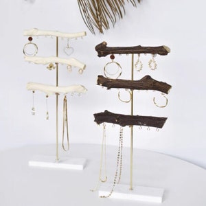 3 Tier Unique Earrings Display Stand, Earrings Organizer, Earrings Rack, Wood Earring Holder Stand, Branch Earring Holder Frame