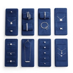 Blue Jewelry Display Tray, Ring Display Stand, Jewelry Display Stand, Unique Necklace Display Tray, Jewelry Display Set, Storage Gift