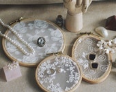 Earring Holder, Retro Earring Display Stand, Jewelry rack with lace fabric, Vintage Jewerly Display
