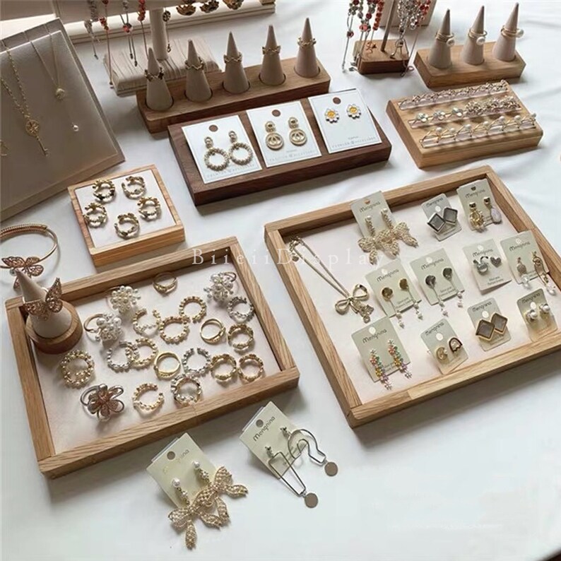 Wood Jewelry Display Tray Ring Display Holder Ring Display Etsy