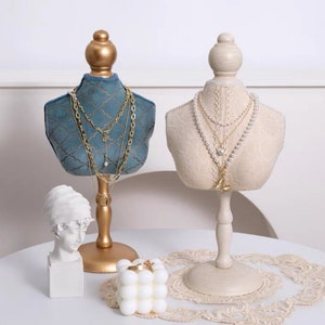 Retro Necklace Display Bust, Jewelry Display Stand, Jewelry Display Set, Jewelry Mannequin Display
