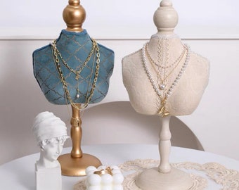 Retro Necklace Display Bust, Jewelry Display Stand, Jewelry Display Set, Jewelry Mannequin Display