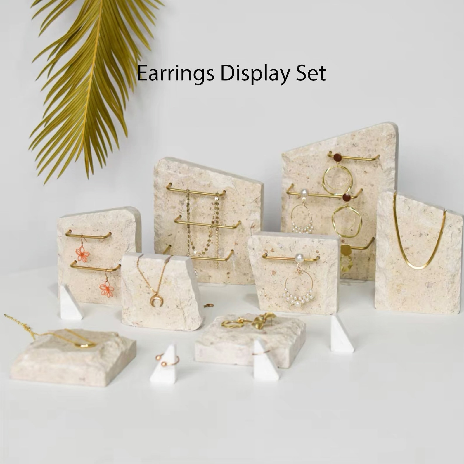 Nature Stone Jewelry Display Set Marble Jewelry Holder Etsy UK