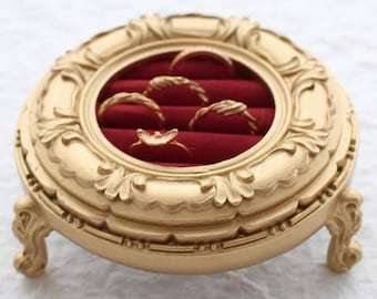 Gold Ring Display, Ring Holder, Retro Ring Stand, Ring Display holder, Ring Display Stand, Wedding Ring Holder