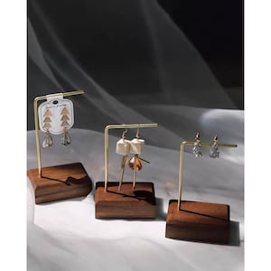 Wood Earrings Display Stand, Wood Jewelry Display Stand, Earrings Holder