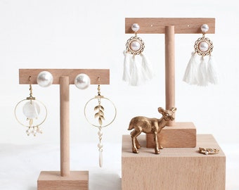 T-Bar Oorbellen Display Stand, Houten Sieraden Display, Houten Oorbellen Stand, Oorbellen Houder, Oorbellen Organizer