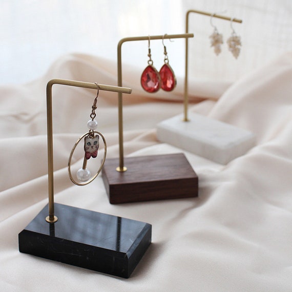 MARBLE EARRING DISPLAY L BLACK MARBLE EARRING DISPLAY L BLACK