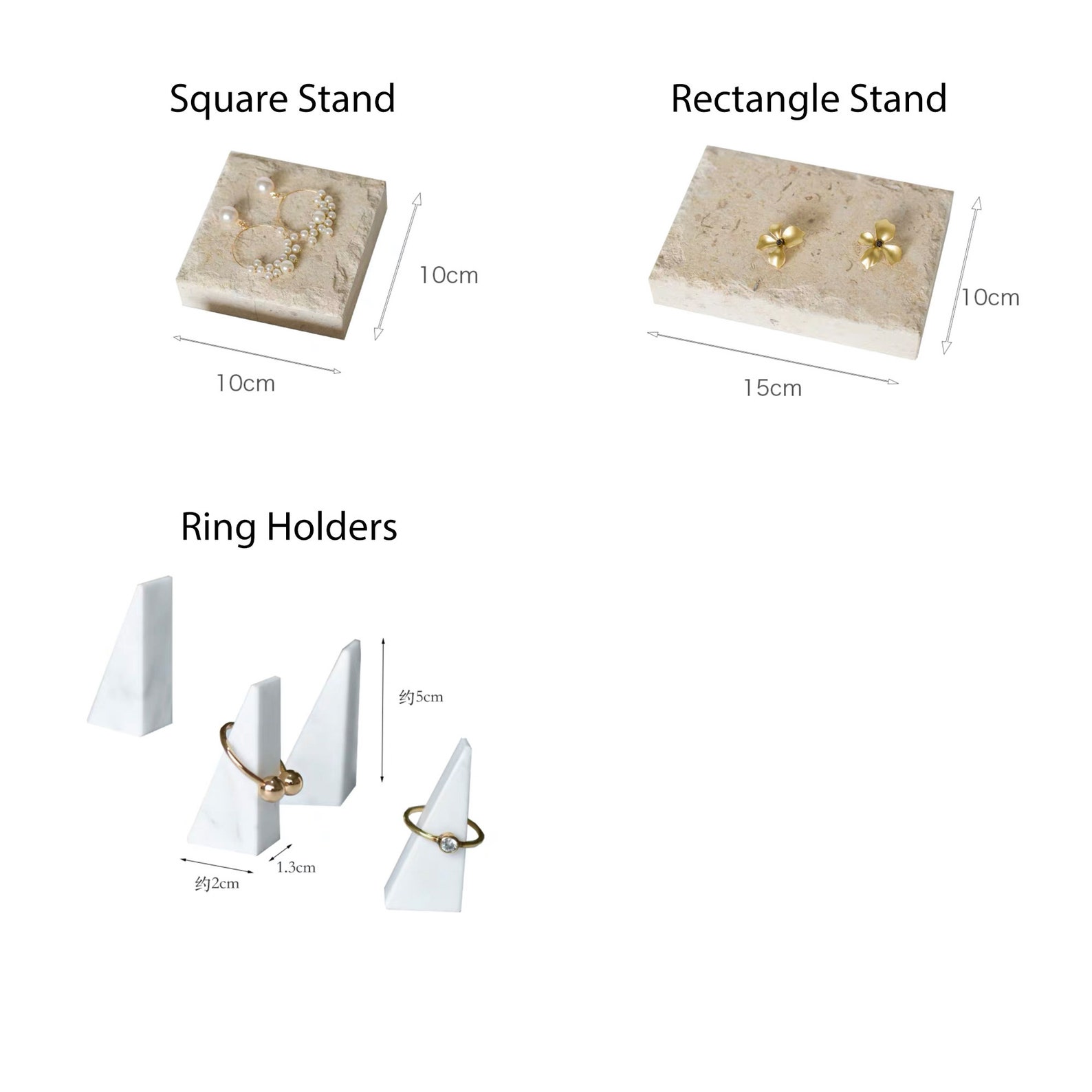 Nature Stone Jewelry Display Set Marble Jewelry Holder Etsy