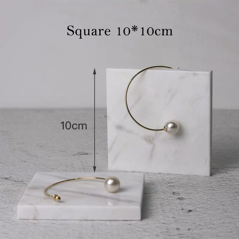 White marble jewelry display, Jewelry display set, Jewelry display dish, White jewelry display stand BE1103 画像 8