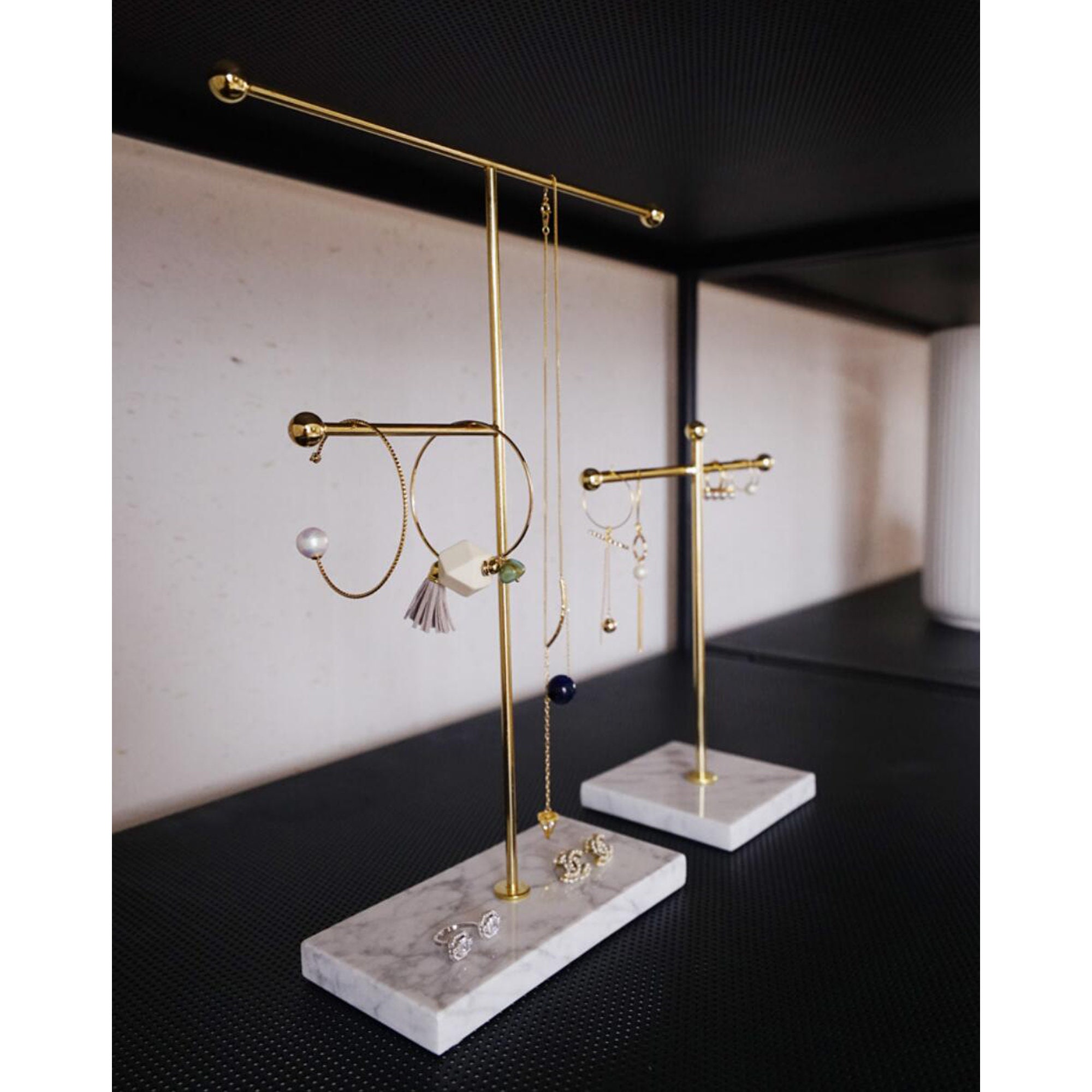 Necklace Display Marble Jewelry Stand Necklace Holder Ring Etsy