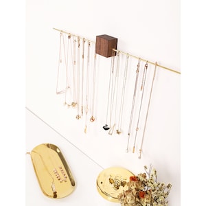 Minimalist Wall Jewelry Rack, Wood Jewelry Rack, Wall Jewelry Hanger, Wood Jewelry Display,  Necklace organizer wall, Jewelry wall organizer