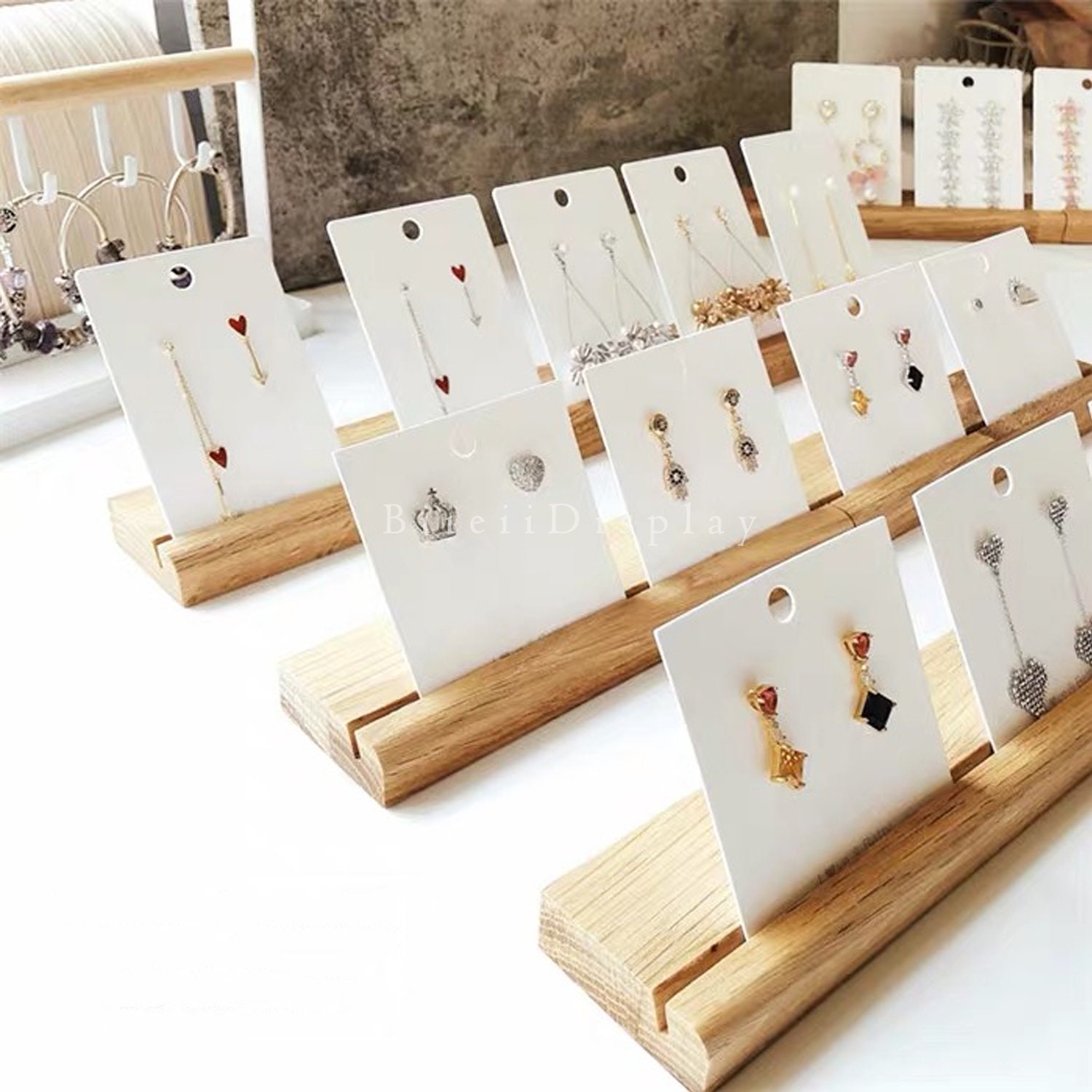 50 Pcs Standing Earring Display Cards, Earring Cards for Selling Earring  Holder