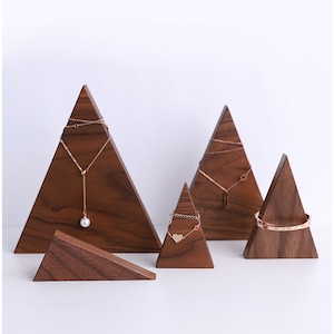 Triangle Necklace Display Stand, Wood Triangle Jewelry Display, Wooden Necklace Holder