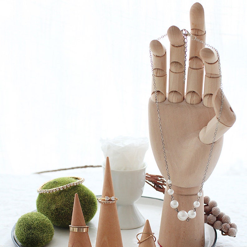 Wood Hand Jewelry Display, Ring Display Stand, Necklace Display Holder ...