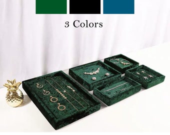 Velvet Jewelry Display Tray, Earrings Display Stand, Ring Display Stand, Jewelry Display Stand, Necklace Display Tray-BI1098