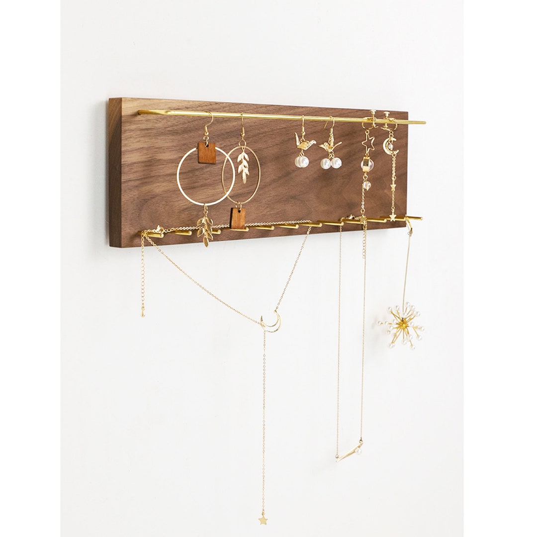 Diamond Wall Rack Wall Jewelry Rack, Dark Wood Jewelry Rack, Wall Mountable, Wall Jewelry ...