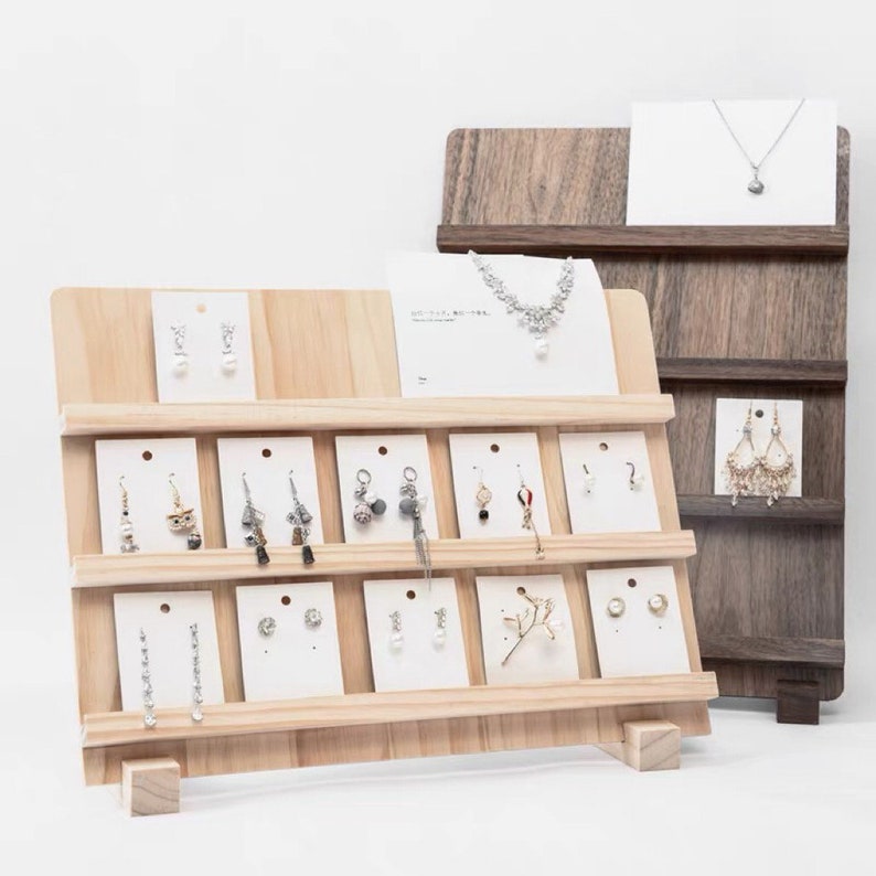 Wood Earrings Display Rack Earrings Cards Holder Earrings - Etsy