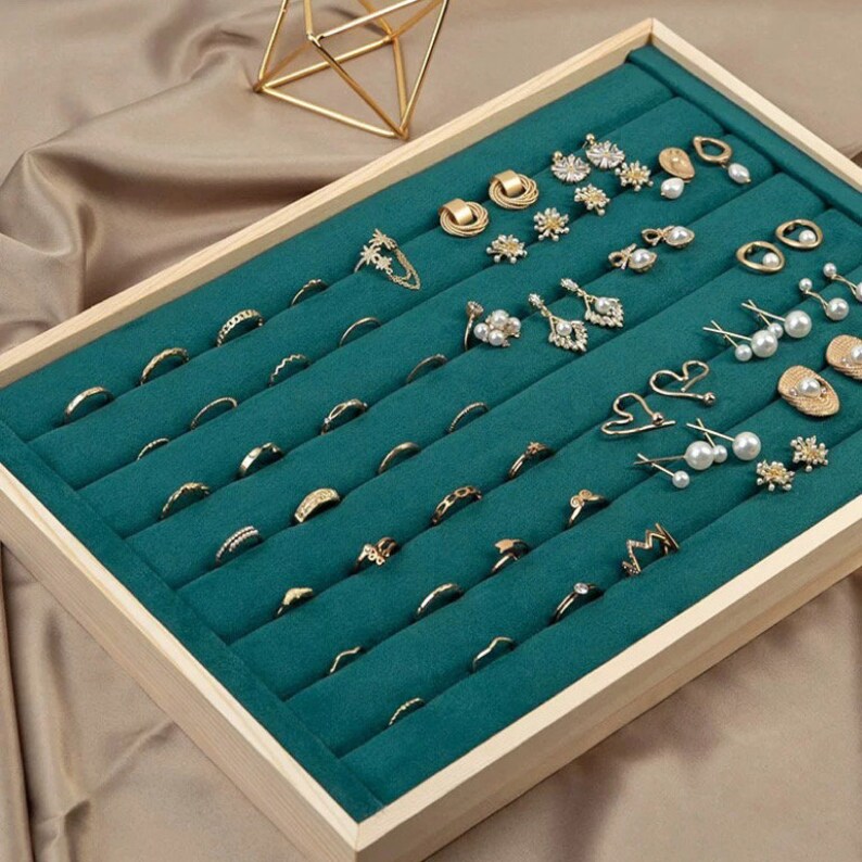 Velvet Jewelry Display Tray Earrings Display Case Ring Etsy