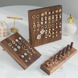 Wood Earring Display Holder Stand, Earring holder for studs, jewelry organizer stand, jewelry display holder stand, Ring Display holder