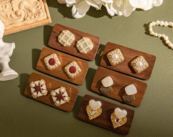 10/20 Pcs titular de tarjeta de arete de madera, soporte de pendientes, organizador de pendientes, soporte de pernos de madera, soporte de exhibición de pendientes, exhibición de artesanía
