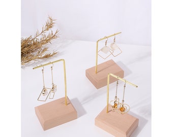 Light Wood Earrings Display Stand, Wood Jewelry Display Stand, Earrings Holder, Earrings T-Bar, Jewelry Display Holder