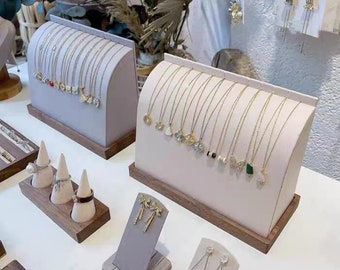 Soporte de exhibición de collar de madera, Soporte de exhibición de joyas para venta minorista, Soporte de exhibición de collar, Exhibición de joyas para exhibición de artesanía