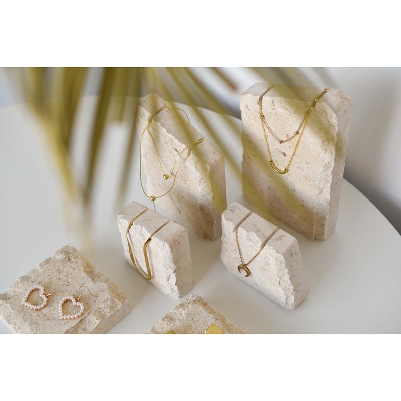 Nature Stone Jewelry Display Set Marble Jewelry Holder Etsy