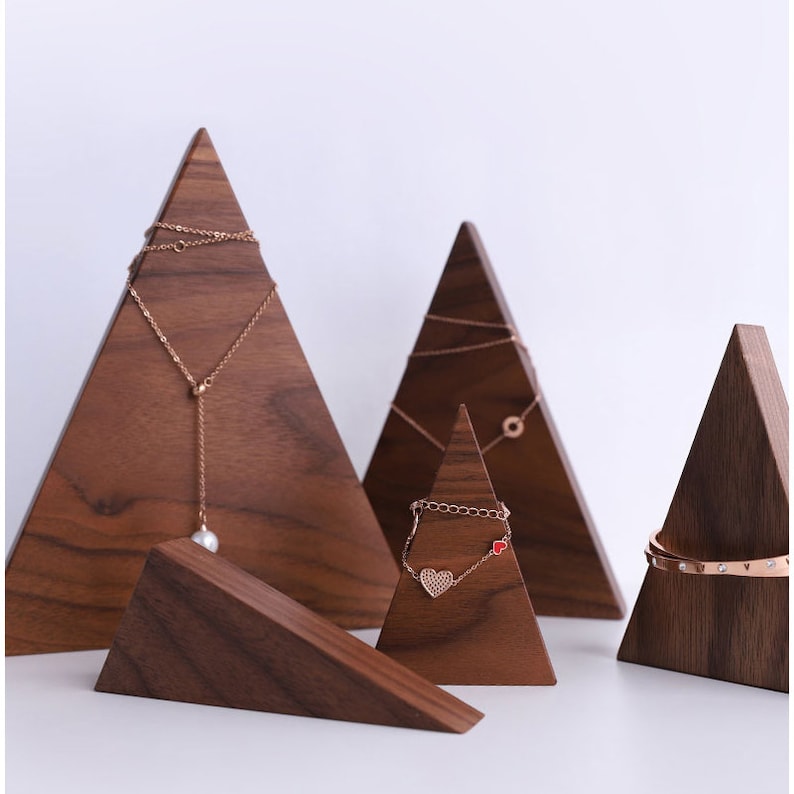 Triangle Necklace Display Stand Wood Triangle Jewelry Etsy UK