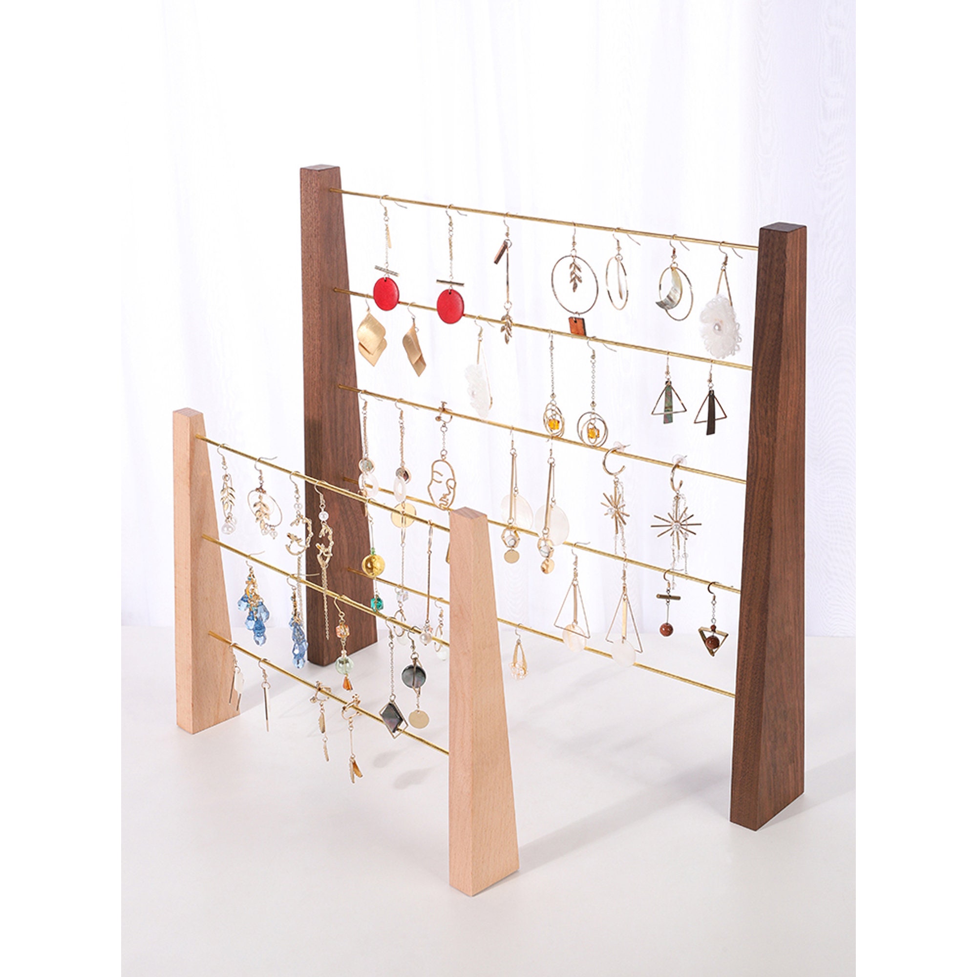 Poyilooo Earring Display for Selling, Solid Wood Jewelry Display