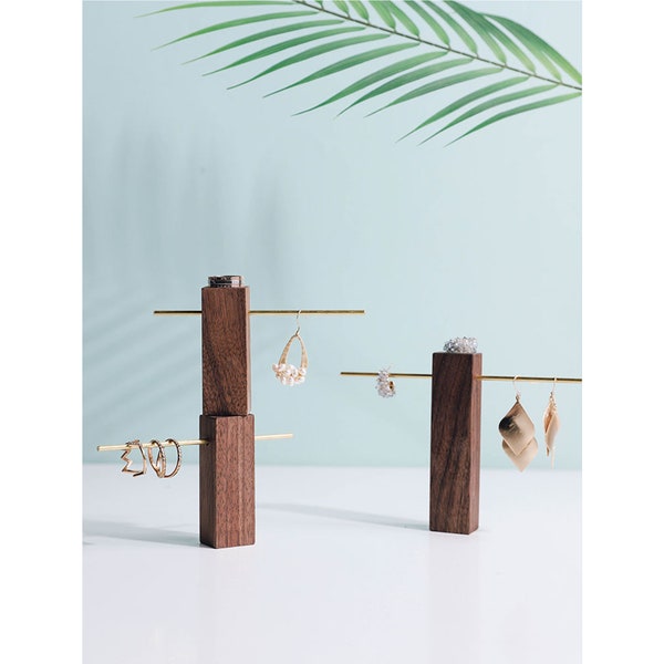 T-Bar Earring Display Stand, Wood Earring Holder, Minimalist Jewelry Display Stand