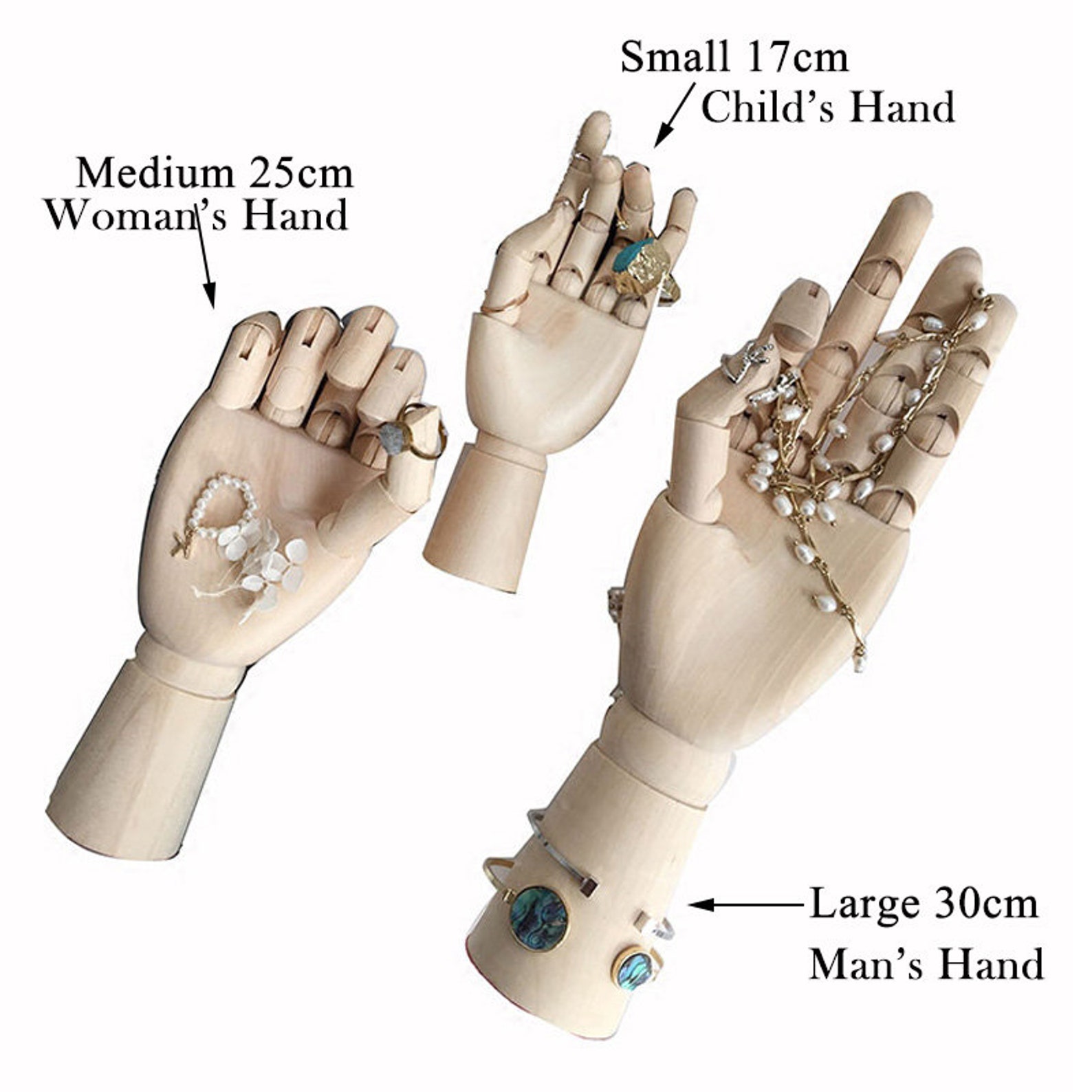 Wood Hand Jewelry Display Ring Display Stand Necklace Etsy