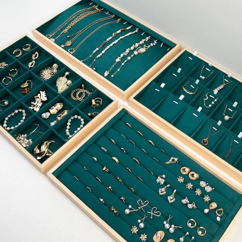 Velvet Jewelry Display Tray Earrings Display Case Ring Etsy