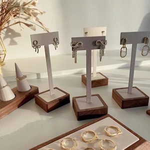 Ohrring Ständer, Ohrring Display, Ohrring Display, Ohrring Halter, Holz und PU