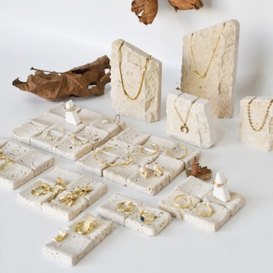 Nature Stone jewelry display,  Marble Jewelry display set, Jewelry Holder, Jewelry display stand, Jewelry Riser, Necklace Display Stand