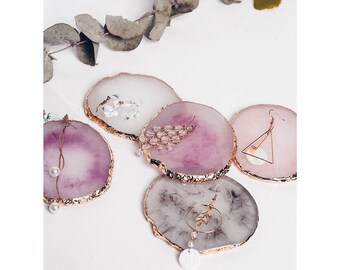 Resin Ring Display, Ring Holders, Earring Stands, Ring Dish, Jewelry Stands, Jewelry Product Platforms Pink White Purple, Jewelry Display